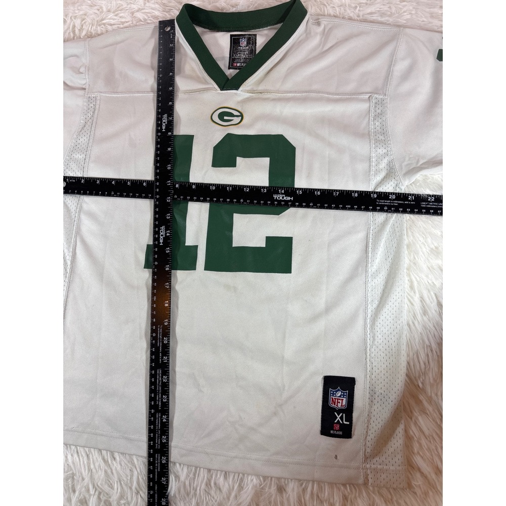 NFL Team Apparel Green Bay Packers Aaron Rodgers 12 Youth XL White Away Jersey - Picture 5 of 8
